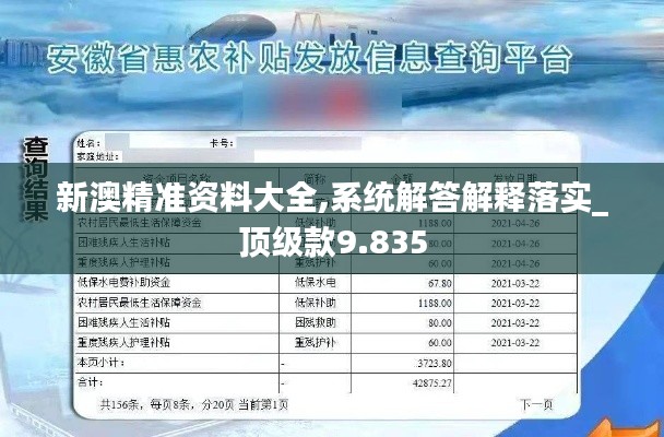 新澳精准资料大全,系统解答解释落实_顶级款9.835