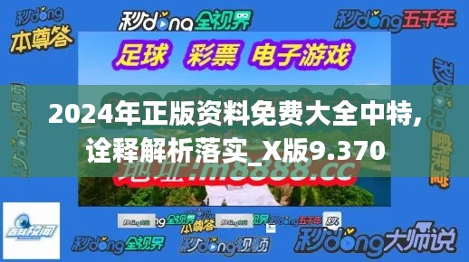 2024年正版资料免费大全中特,诠释解析落实_X版9.370