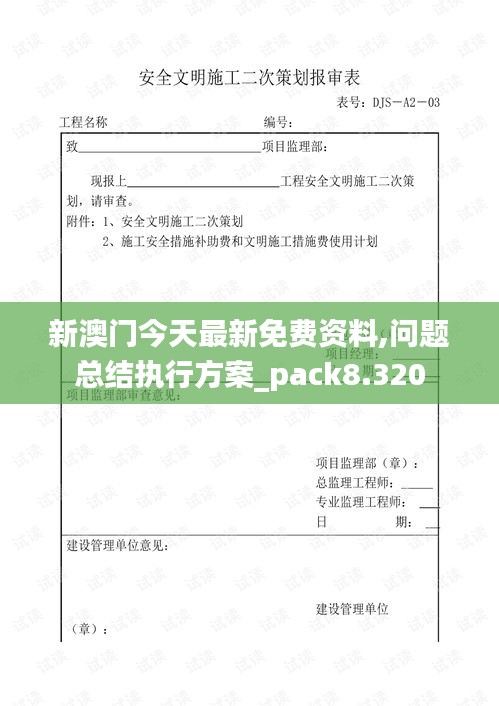 新澳门今天最新免费资料,问题总结执行方案_pack8.320