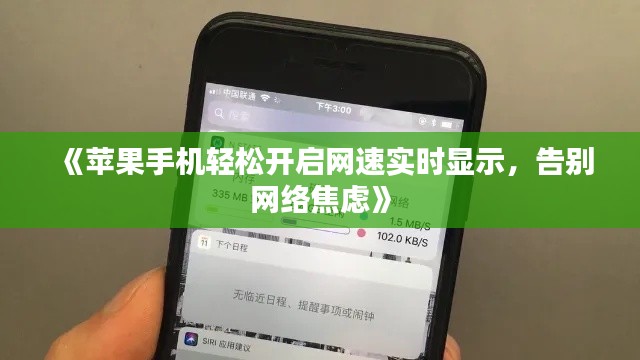 《苹果手机轻松开启网速实时显示，告别网络焦虑》