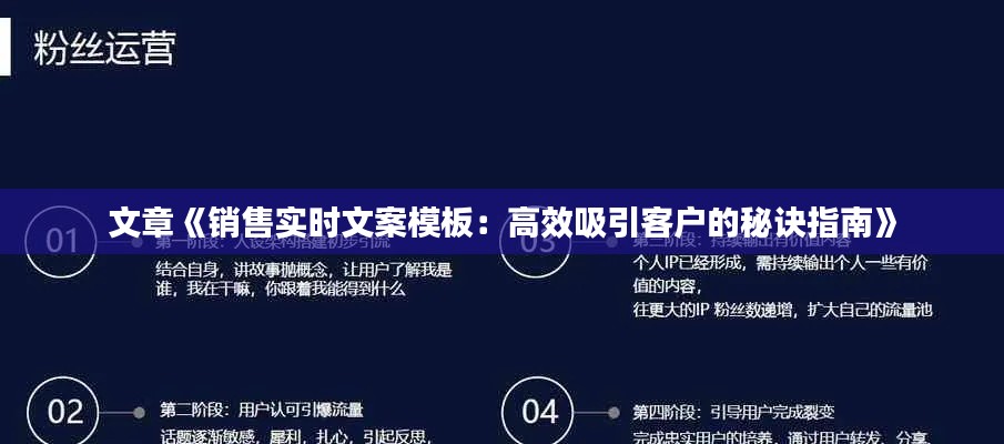 文章《销售实时文案模板：高效吸引客户的秘诀指南》