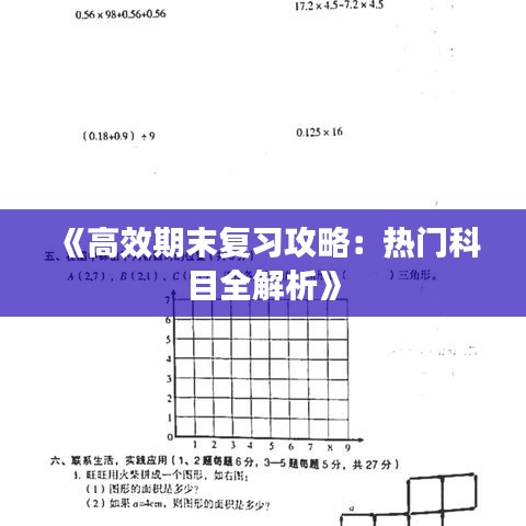 《高效期末复习攻略：热门科目全解析》