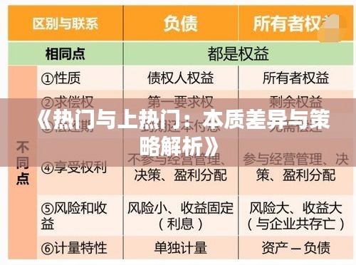 《热门与上热门：本质差异与策略解析》