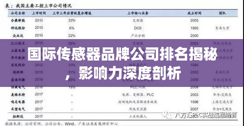 国际传感器品牌公司排名揭秘，影响力深度剖析