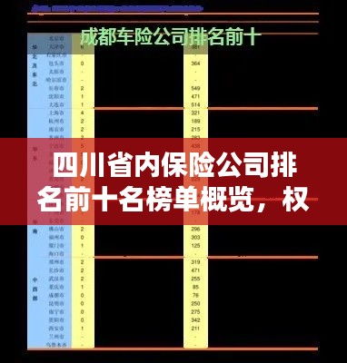 四川省内保险公司排名前十名榜单概览，权威排名，不容错过！
