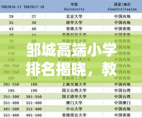 邹城高端小学排名揭晓，教育质量前十名榜单出炉！