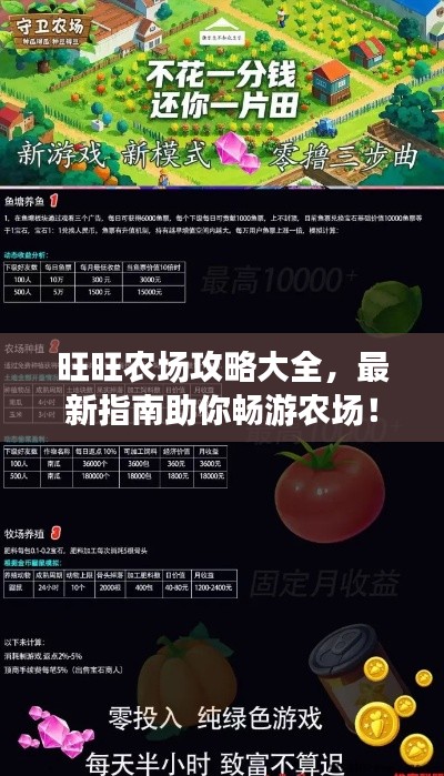 旺旺农场攻略大全，最新指南助你畅游农场！