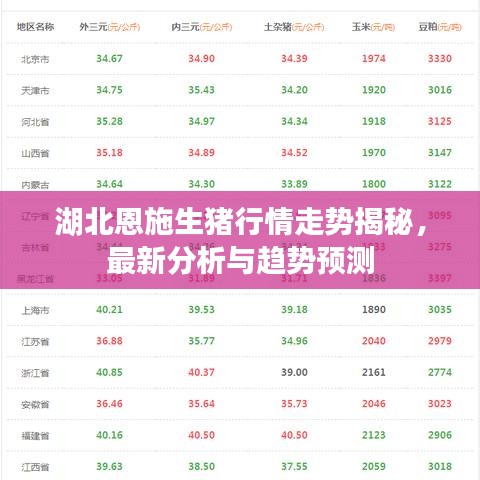 湖北恩施生猪行情走势揭秘，最新分析与趋势预测