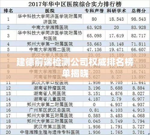 建德前端检测公司权威排名榜单揭晓