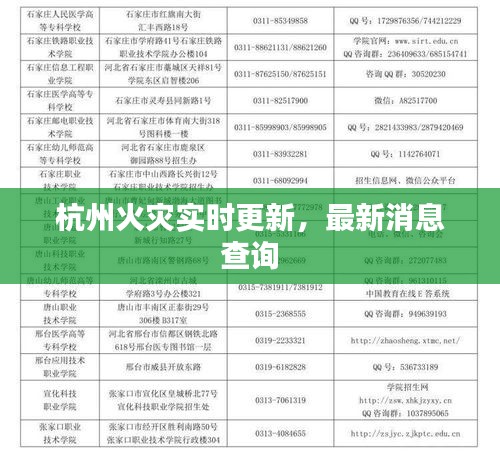杭州火灾实时更新，最新消息查询