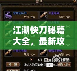 江湖快刀秘籍大全，最新攻略总览