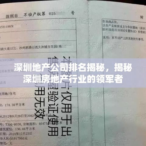 深圳地产公司排名揭秘，揭秘深圳房地产行业的领军者