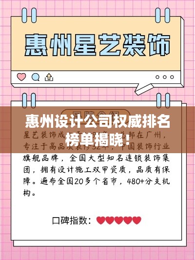 惠州设计公司权威排名榜单揭晓！